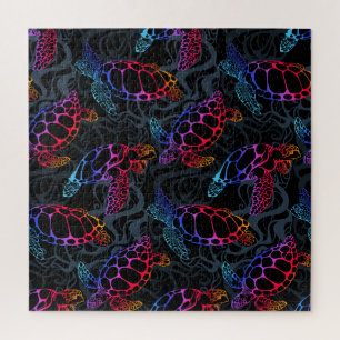 Puzzle Tortue de mer psychédélique : Boho Ocean