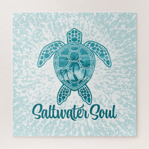 Puzzle Tortue de mer tropicale Soul d'eau salée avec palm