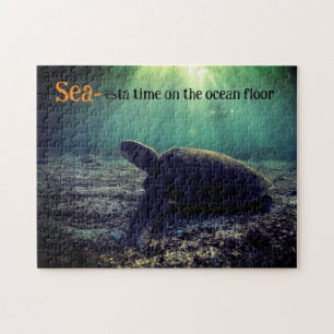 Puzzle Tortue de mer verte au fond de l'océan