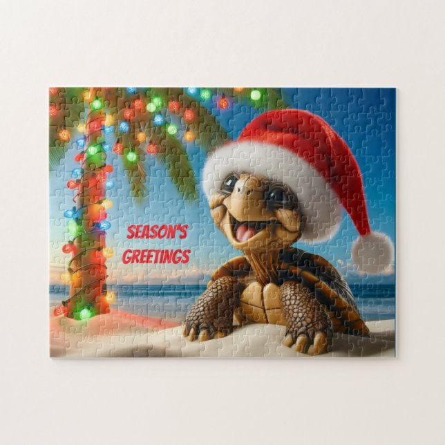 Puzzle Tortue de Noël (Horizontal)