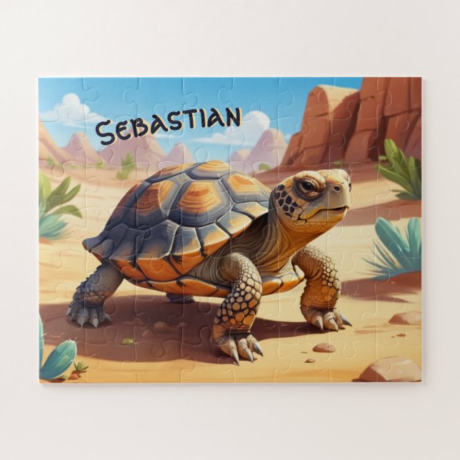 Puzzle Tortue du désert personnalisée Enfants (Horizontal)