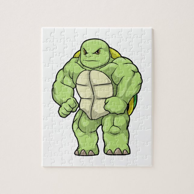 Puzzle Tortue en Bodybuilder avec Six pack (Vertical)
