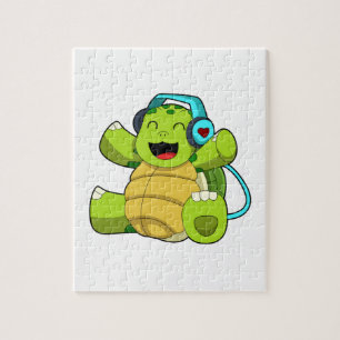 Puzzle Tortue en musique avec casque