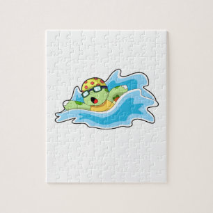 Puzzle Tortue en nage dans l'eau