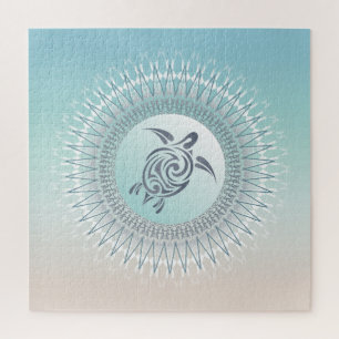 Puzzle Tortue et Mandala de Style Plage