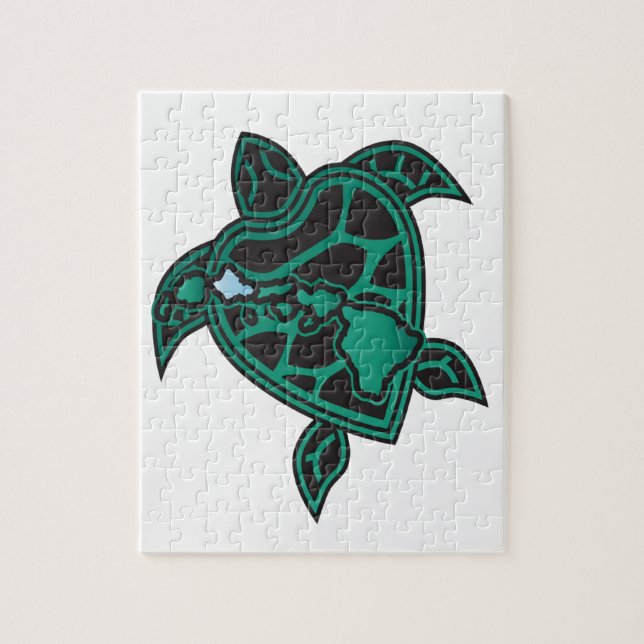 Puzzle Tortue hawaïenne et îles Hawaii (Vertical)