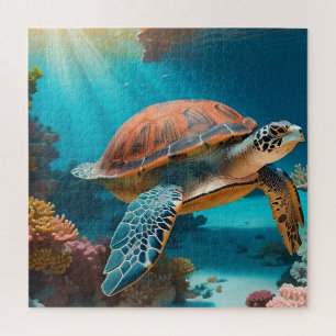 Puzzle Tortue marine Serene 3D en Océan -Tranquille Lif M