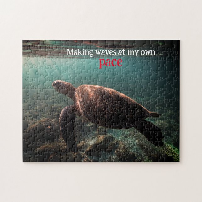 Puzzle Tortue verte nageant sous l'eau (Horizontal)
