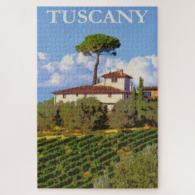 Puzzle Toscane Italie Poster Vintage voyage Villa italien (Vertical)