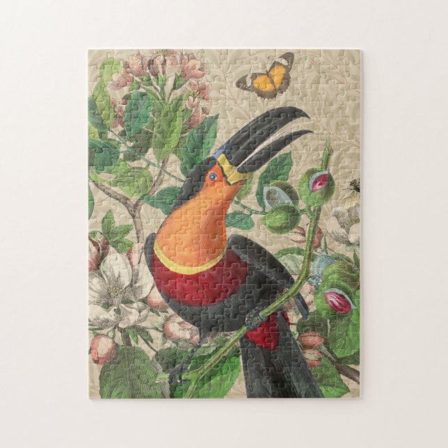 Puzzle Toucan Jungle Tropical Bird Belle antique (Vertical)