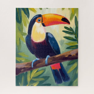 Puzzle Toucan Oiseau Tropical Coloré Aquarelle