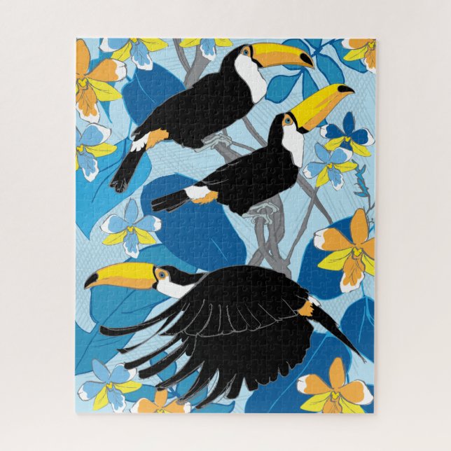 Puzzle Toucans 16x20 pour les personnes aveugles (Vertical)