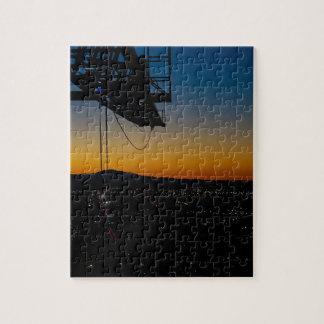 Puzzle Tour de la grue puzzle, lever de soleil, vue sur l