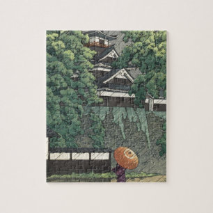Puzzle Tour d'Udo, château de Kumamoto sous la pluie -