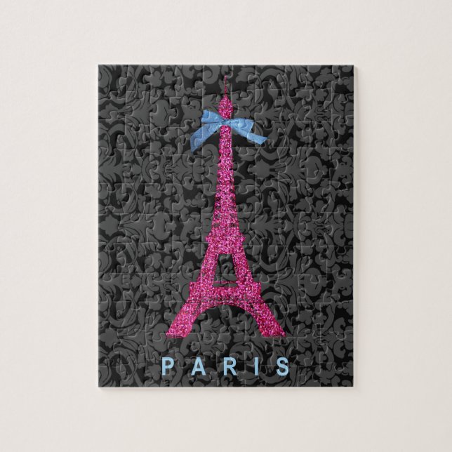 Puzzle Tour Eiffel de roses indien dans des parties (Vertical)