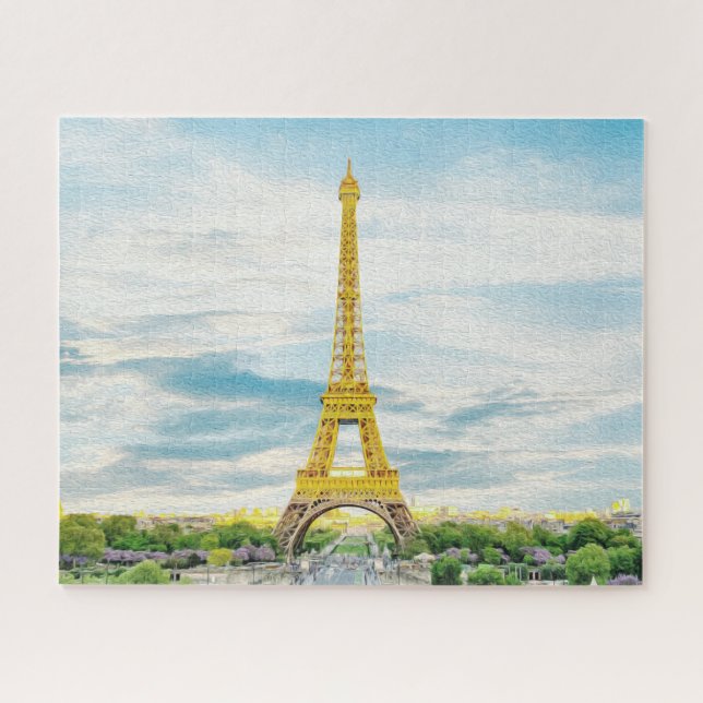 Puzzle Tour Eiffel Paris France Europe Peinture (Horizontal)