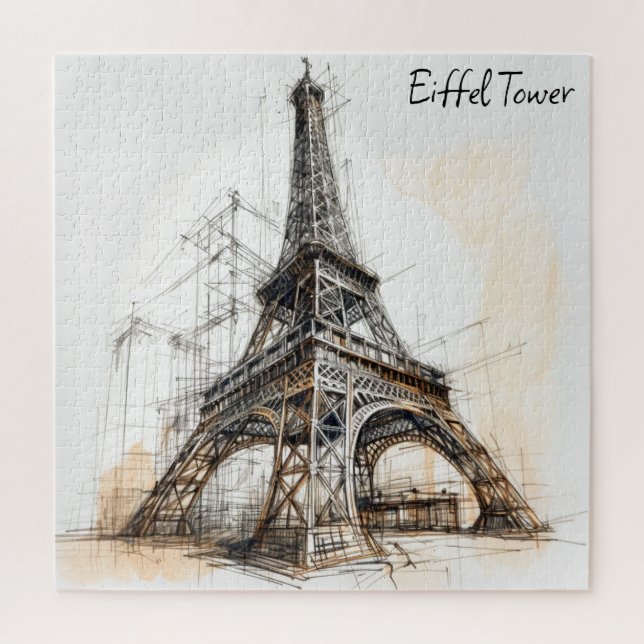 Puzzle Tour Eiffel Paris France Poster (Vertical)
