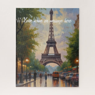 Puzzle Tour Eiffel Paris Voyage Art Rétro Vintage Nom