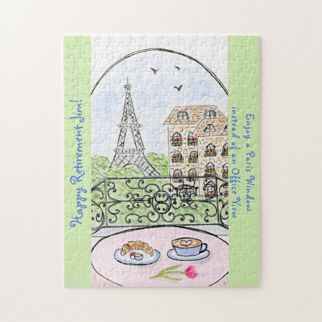 Puzzle Tour Eiffel Paris Whimsical RETRAITE (Vertical)