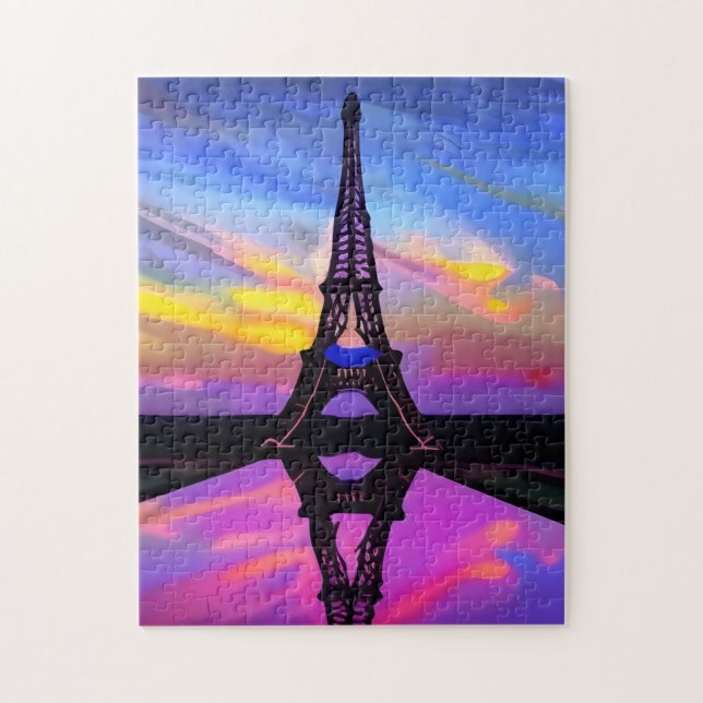 Puzzle Tour Eiffel Pittoresque Au Coucher Du Soleil (Vertical)