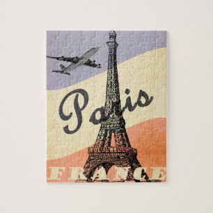 Puzzle Tour Eiffel vintage Paris Avion européen