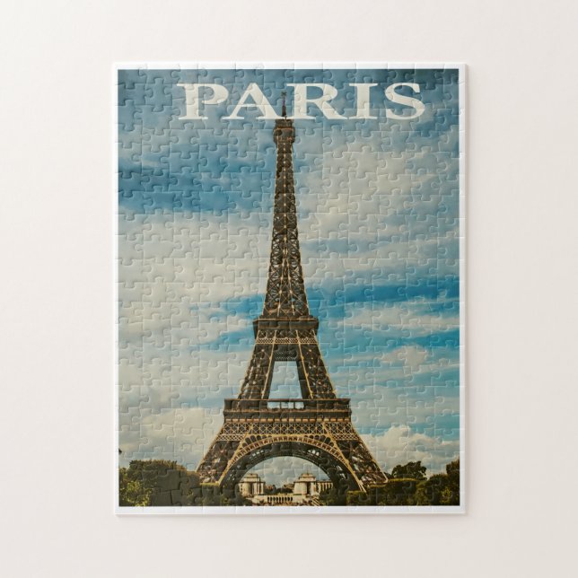Puzzle Tour Eiffel Vintage Paris Europe Photo Voyage (Vertical)