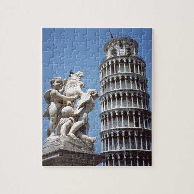 Puzzle Tour penchée de Pise avec la statue de Cherub (Vertical)