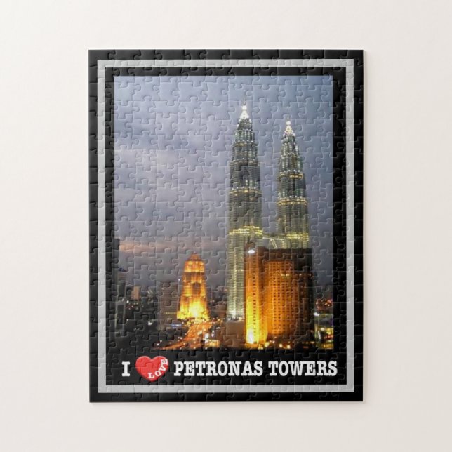 Puzzle Tour Petronas - Kuala Lumpur - Malaisie - J'aime (Vertical)