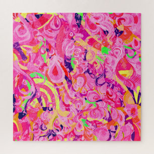 Puzzle Tourbillon de peinture abstraite colorée mignonne 