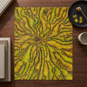 Puzzle Tourbillon jaune vert psychédélique complexe et co