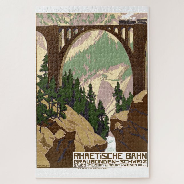 Puzzle Tourisme ferroviaire vintage Suisse (Vertical)