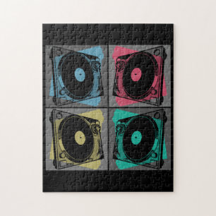 Puzzle Tourne-disques d'art pop rétro