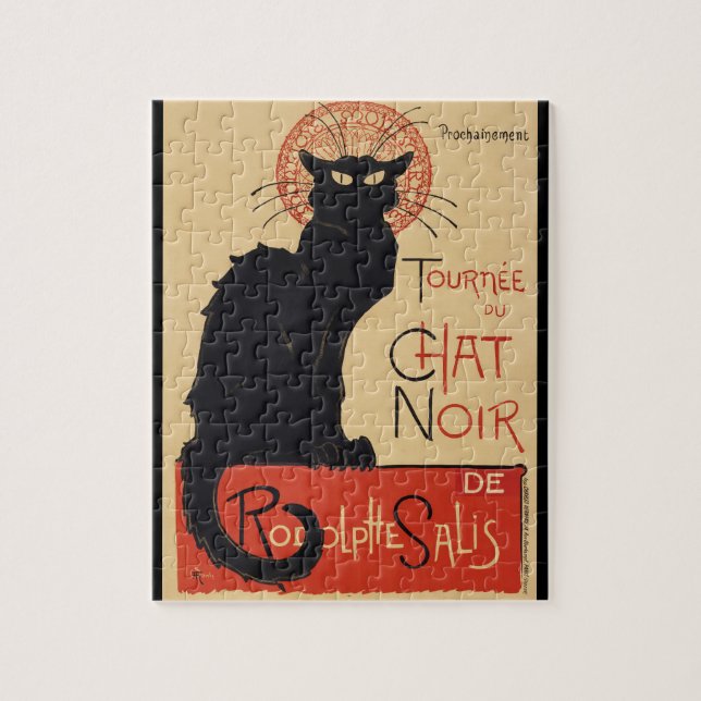Puzzle Tournee du Conversation Noir Vintage Chat noir Art (Vertical)