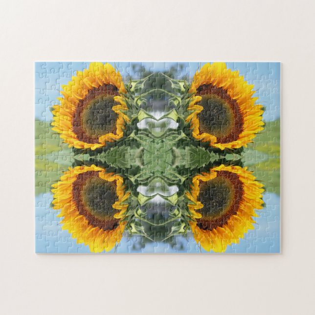 Puzzle Tournesol Au Soleil Fleur Abstraite Art (Horizontal)