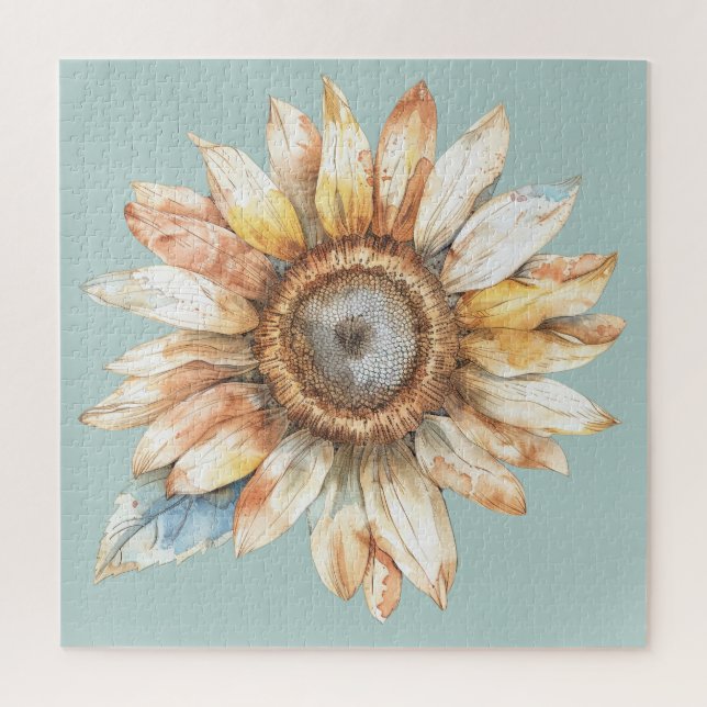 Puzzle Tournesol bleu blanc jaune (Vertical)