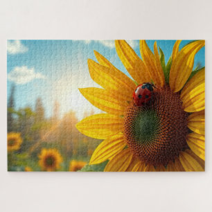 Puzzle Tournesol et coccinelle