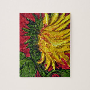 Puzzle Tournesol jaune sur la casse-tête rouge