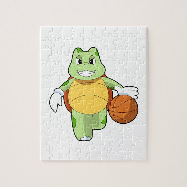 Puzzle Tourtle as basketball player with basketball.PNG (Vertical)