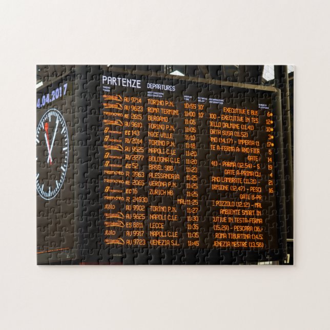 Puzzle Tous à bord - Italie Horaire du train - 11x14 pouc (Horizontal)