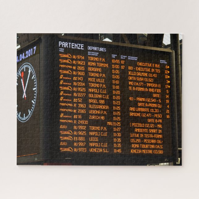 Puzzle Tous à bord - Italie Horaire du train - 16x20 pouc (Horizontal)