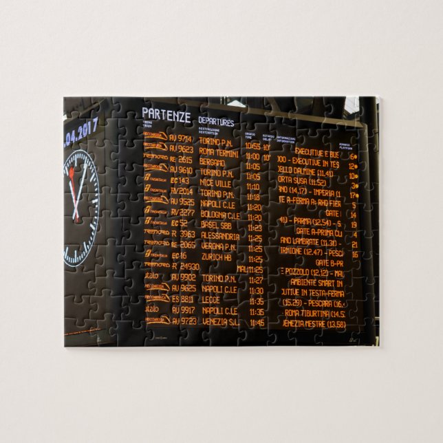 Puzzle Tous à bord - Italie Horaire du train - 8x10 pouce (Horizontal)
