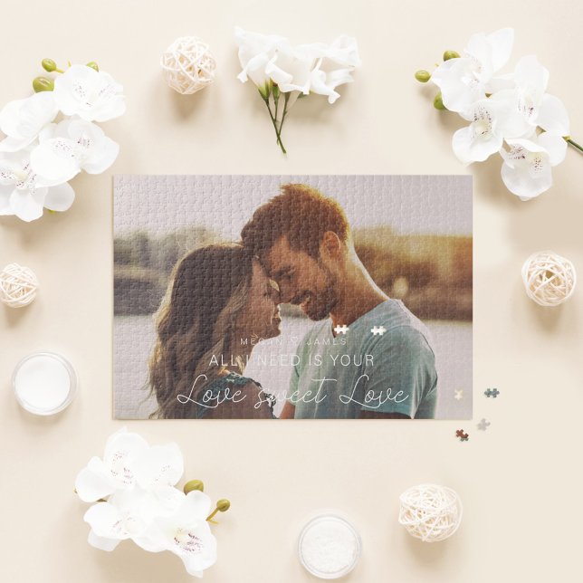 Puzzle Tout Ce Dont J'Ai Besoin, C'Est Votre Amour Douce  (All I Need Is Your Love Sweet Love Custom Photo Jigsaw Puzzle)