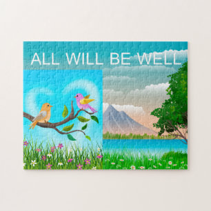 Puzzle Tout Ira Bien Oiseaux Amour Montagne Nature, 8 ans