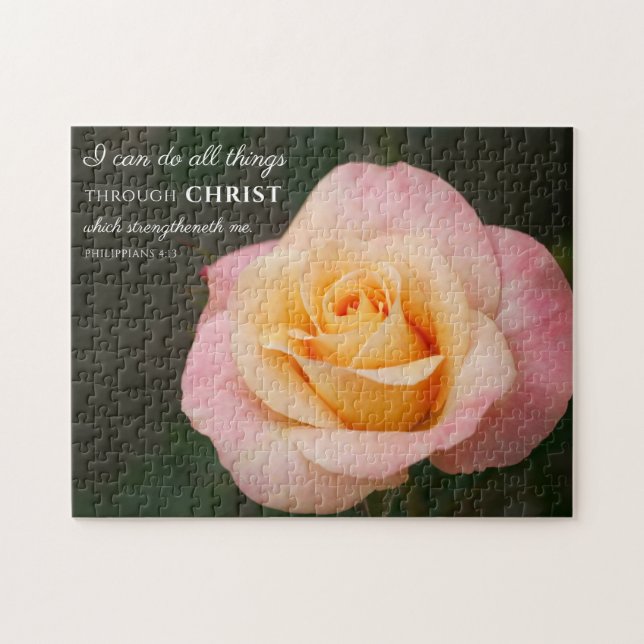 Puzzle Tout par Christ Philippiens 4:13 Rose (Horizontal)