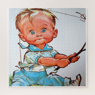 Puzzle "Tout-Petit Pêcheur Vintage"