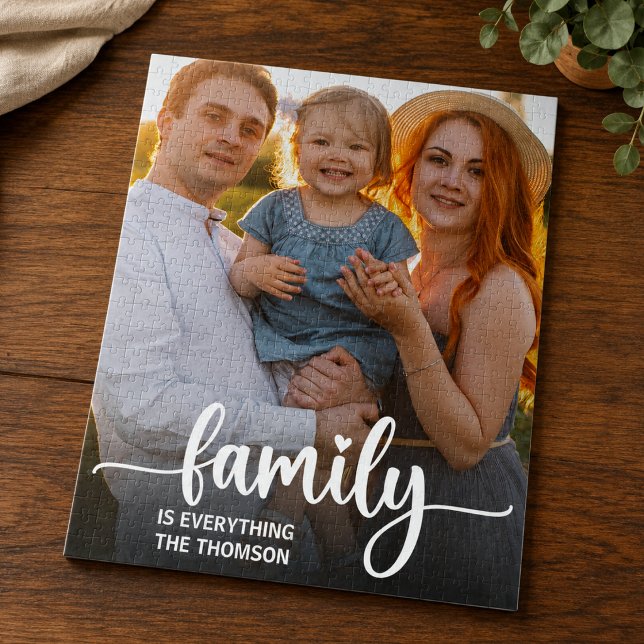 Puzzle Tout sur Modern Family Photo Script  (puzzles family photo christmas modern holiday family gift)