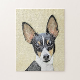 Puzzle Toy Fox Terrier Peinture - Cute Original Chien Art