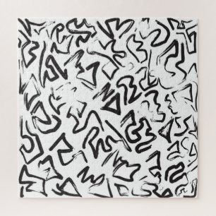 Puzzle Traçages noirs modernes de graffiti d'abrégé su