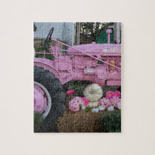 Puzzle Tracteur rose