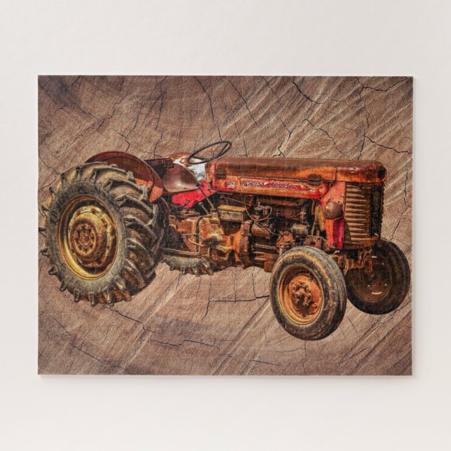 Puzzle Tracteur rouge antique (Horizontal)